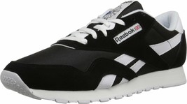 Reebok Men's Classic Nylon Sneaker Size 4.5 M Black/White 6604 - $32.08