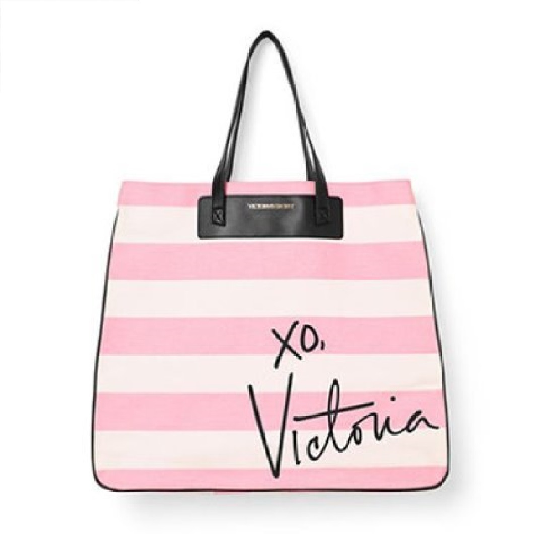 NEW Victoria's Secret Pink Iconic Stripped Large Tote Bag ...