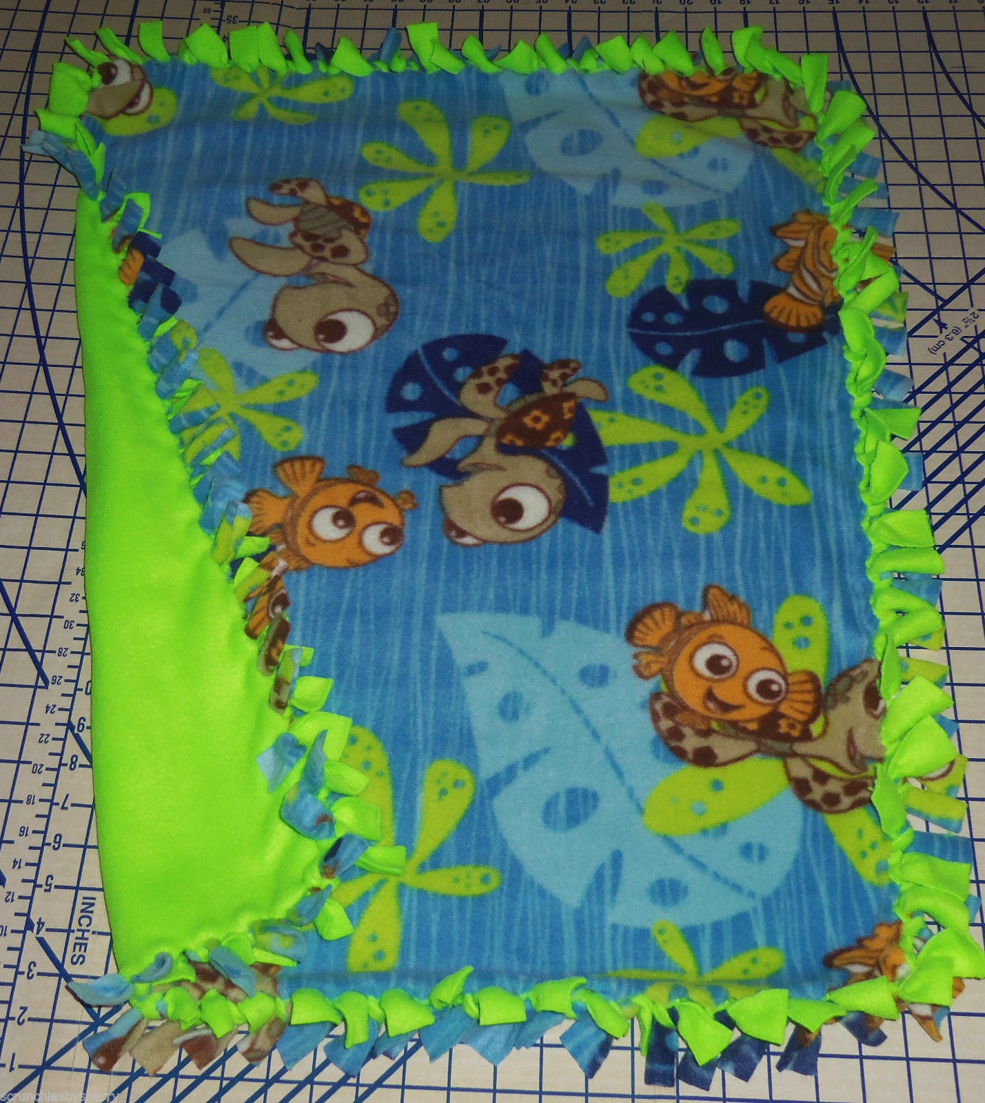 Disney Finding Nemo Fleece Baby Blanket Pet Lap Security Hand Tied 30"x