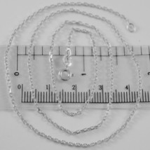 18K WHITE GOLD MINI 1.5 MM DIAMOND CUT CABLE CHAIN 17.70 INCHES MADE IN ITALY image 1