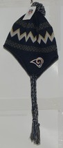 NFL Team Apparel Licensed Los Angeles Rams Dark Blue Youth Knit Cap image 2