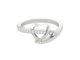 0.24ct Diamond Promise Ring Love Ring For Girlfriend Heart Arrow Ring Free Ship - $799.99