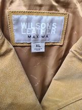 Wilsons Leather Maxima Tan Genuine Leather Button Up Jacket Coat XL For Spring! image 3
