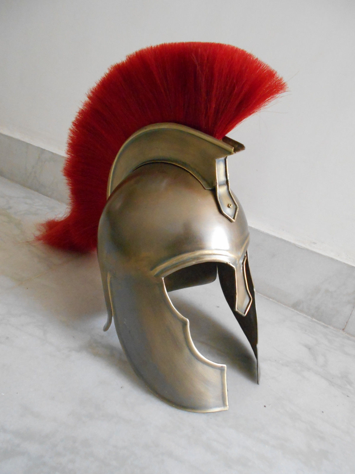 Troy Greek Achilles Trojan Medieval Helmet Armor WITH RED PLUME SCA NEW ...