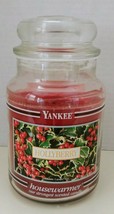 Vintage Yankee Candle Black Band HOLLYBERRY Large Jar Candle Housewarmer... - $48.19