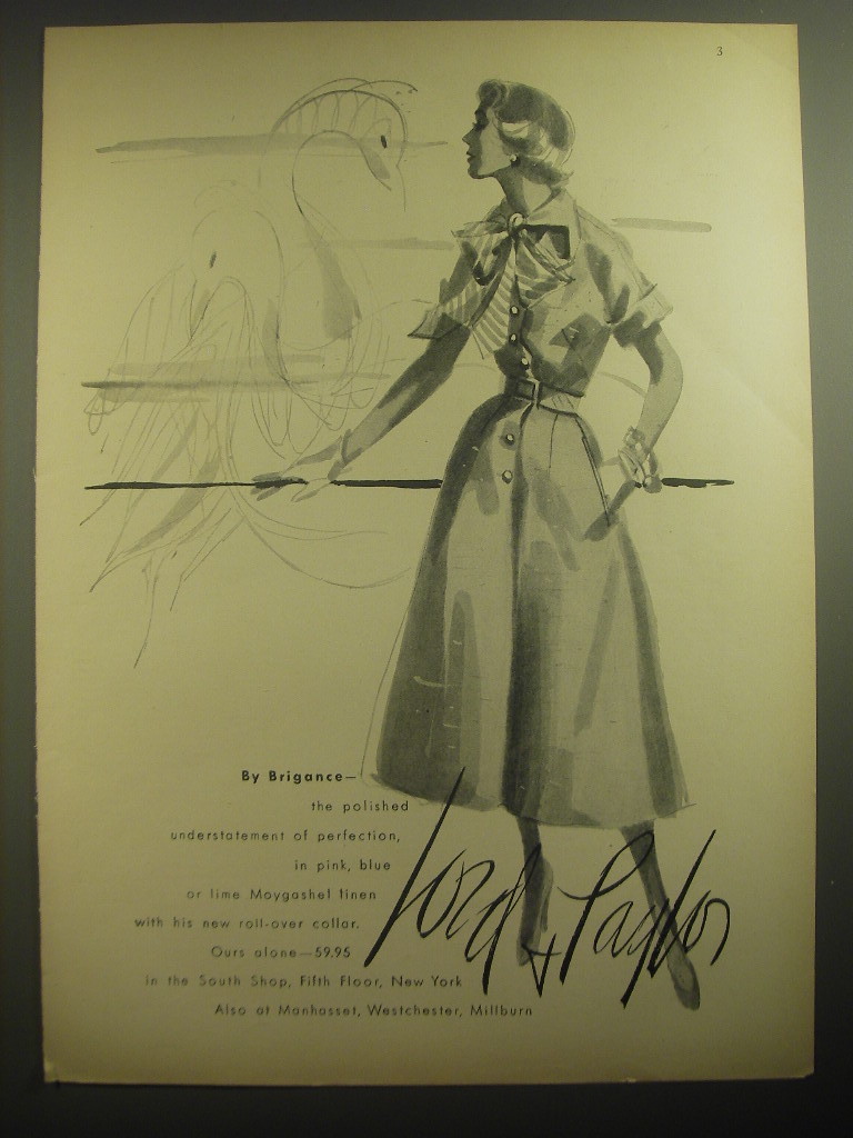 1950 Lord & Taylor Dress by Brigance Advertisement - $14.99