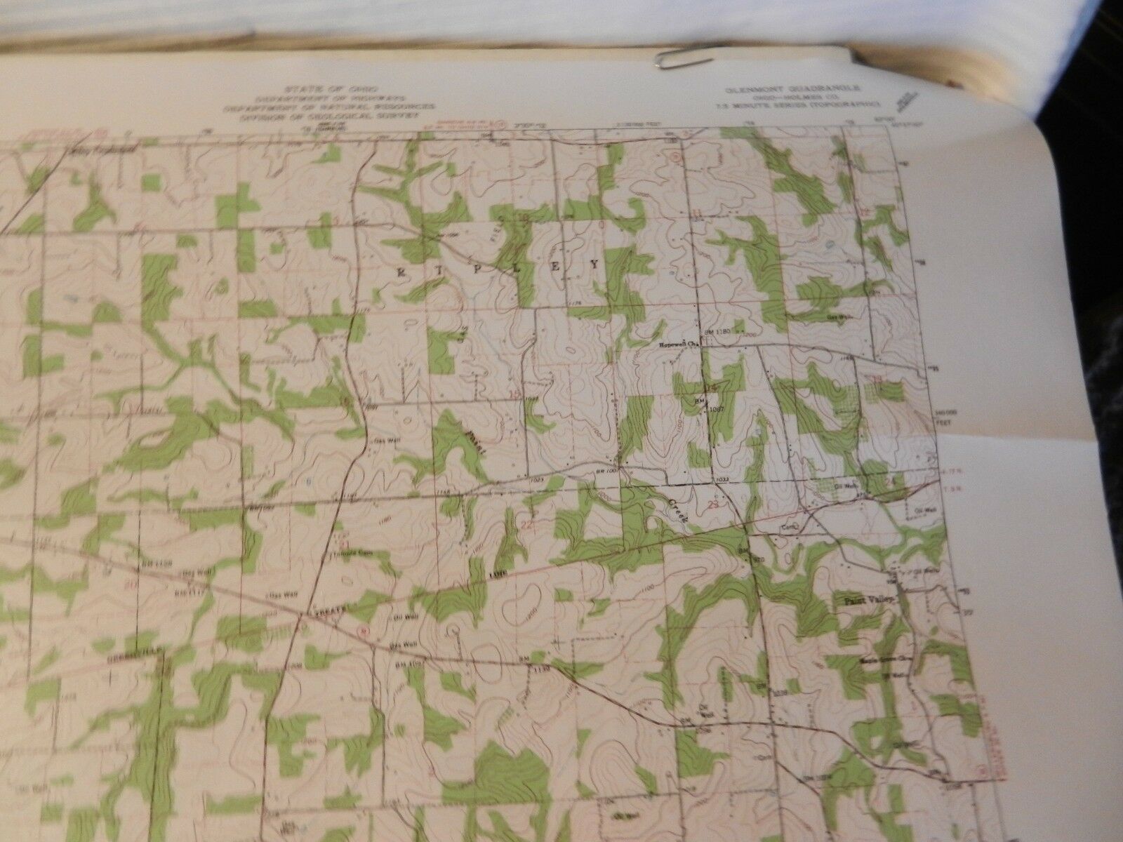 State of Ohio, Glenmont Quadrangle Topographic Map Laminated Holmes County Geography & History