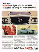 Vintage 1962 Magazine Ad Chrysler Valiant Signet 200 Luxury Car Never Lower - $5.63