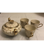 Vintage Tirschenreuth Bavaria Germany - Sugar Bowl - Gold Scroll &amp; 3 Min... - $39.60