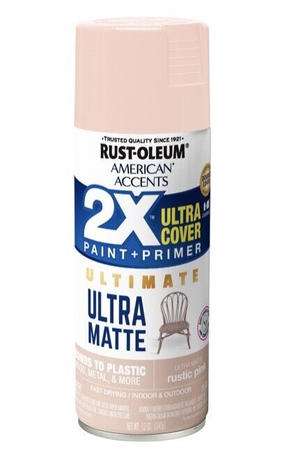 Primary image for Rust-Oleum American Accents 2X Ultra Cover Ultra Matte Spray Paint, Rustic Pink