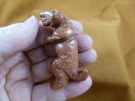 (Y-DIN-TY-706) Orange T-REX Tyrannosaurus Dinosaur Gem Carving Figurine Jurassic - $17.53