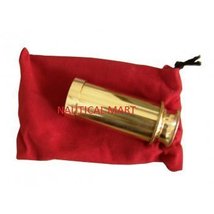 Vintage Nautical Antique Style Decorative Mini Brass Telescope With Red Pouch