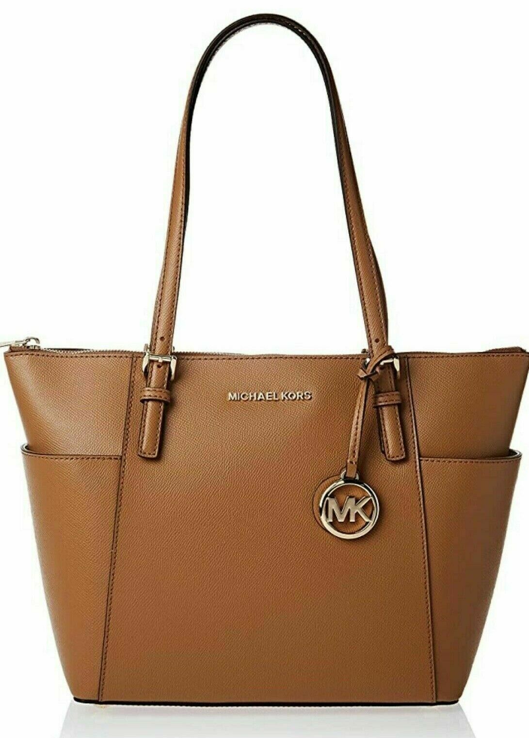 New Michael Kors Charlotte Large Top Zip Tote Saffiano Leather Luggage