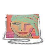 Original Abstract Art Leather Chain Strap Shoulder Bag Crossbody Purse H... - $120.00