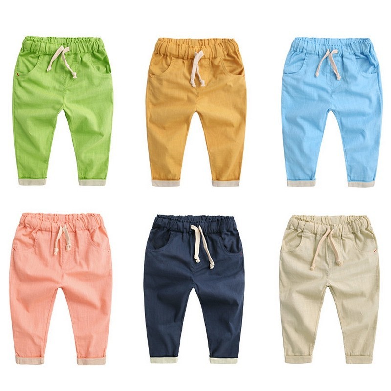 (orange size 6T)Baby Boys girls pants New spring kids clothing cotton long trous Pants