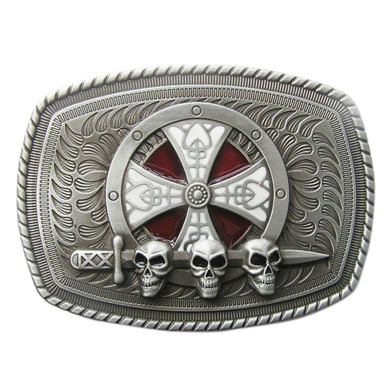 New Vintage Enamel Celtic Shield Skull Sword Belt Buckle Gurtelschnalle Boucle d