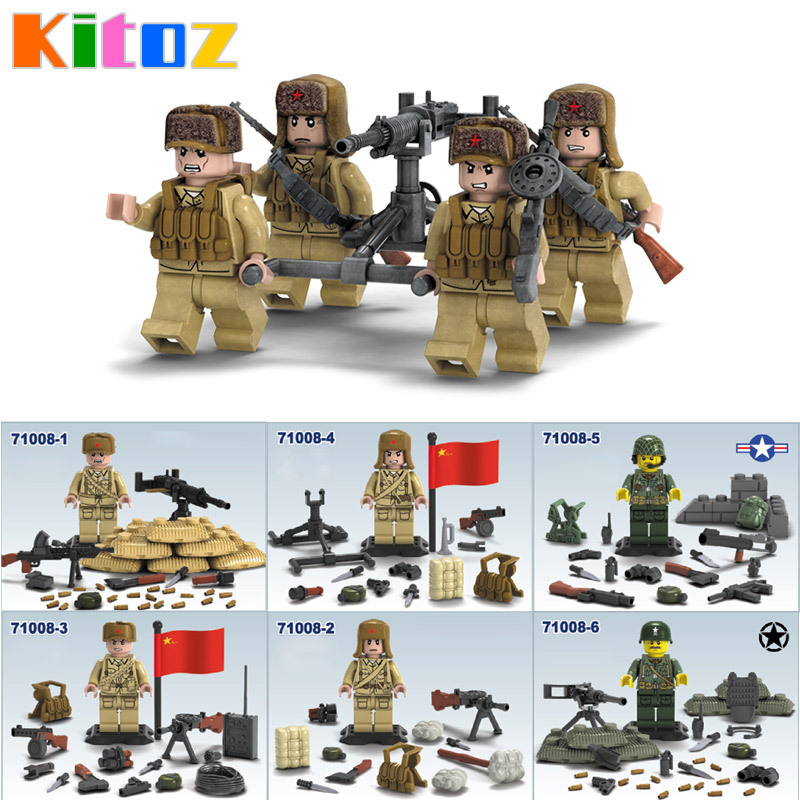 SA Chinese Army Kitoz Military Series WW2 USA Soviet Minifigure Block ...