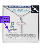 Personalized Cross Necklace For Men, Prostate Cancer Survivor Gift, Canc... - $59.95+