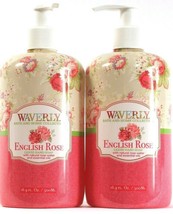 2 Bottles Waverly Bath & Home Collection 16.9 Oz English Rose Liquid Hand Soap