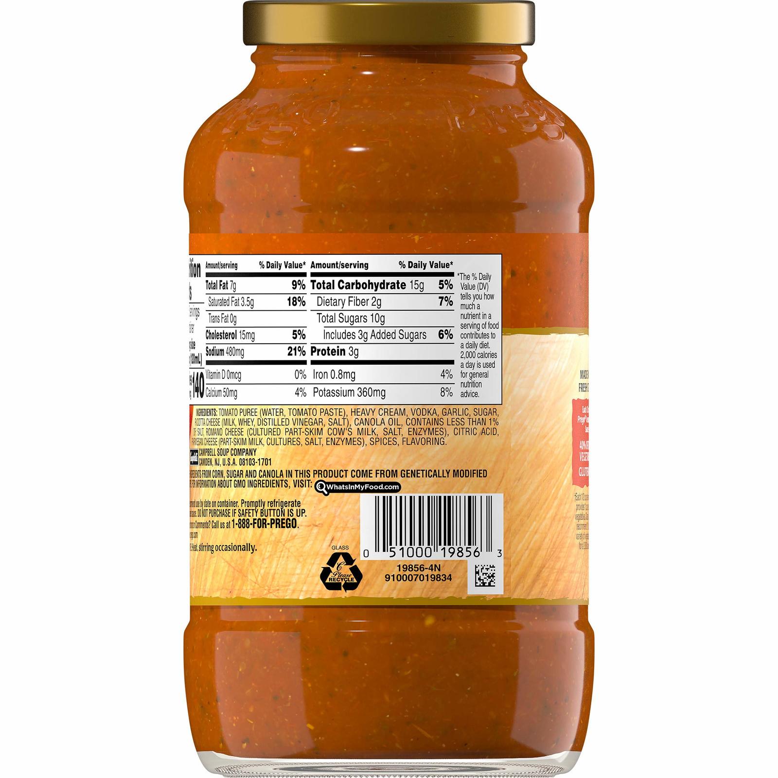 Prego Pasta Creamy Vodka Sauce, 24 Ounce (Pack of 6) Pack of 6 Sauces