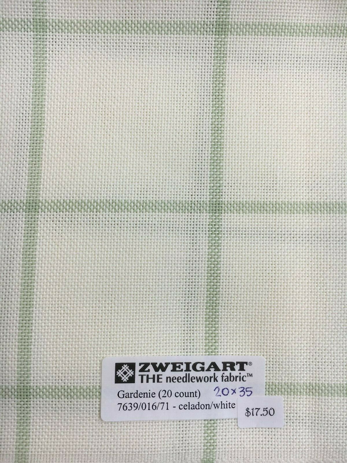 Zweigart Waste Canvas 14 Mesh for Cross Stitch White with Blue Easy Count Lines
