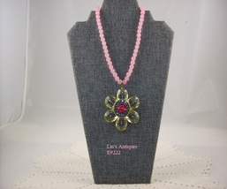 Lenora Dame Necklace with Flower Pendant (#E222) - $80.00