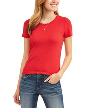 Time & Tru Women's Crew Neck T Shirt Red X-Large 12-14 Short Sleeve Regular Fit - $10.68