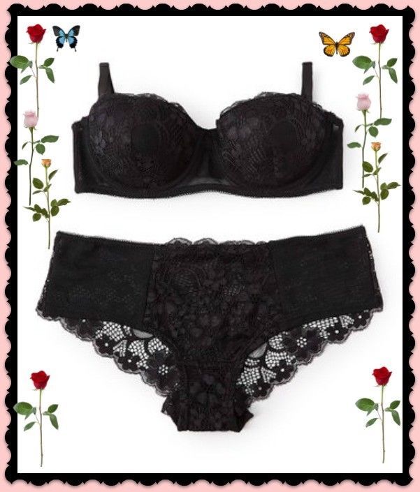 Rene Rofe Crotchless Lace Thong w//Lace Up Back Black intimate apparel wear