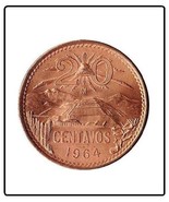MEXICO 20 CENTAVOS Coin - vintage authentic copper mexican eagle - FREE ... - $4.99