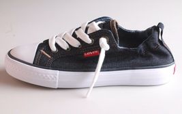NEW Levi's Denim Blue Girls Stan G Canvas Sneakers Gym Shoes New wo Box 1091100 image 3