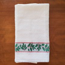 Williams Sonoma Kitchen Towel, Christmas Tea Towel, Holly Holiday Greenery