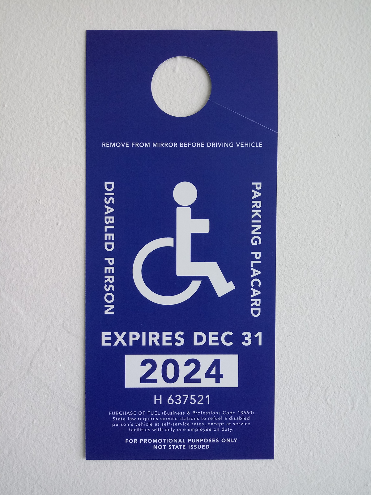 Handicap Parking Permit - Accessories