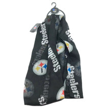 NFL Pittsburgh Steelers Infinity Scarf Thin Knit Black 70"x25" - $7.84
