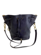Ralph Lauren Collection Made in Italy Navy Blue Drawstring Crossbody Bag Purse image 4