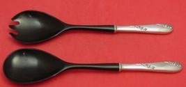 Sweetheart Rose by Lunt Sterling Silver Salad Serving Set 2pc w/Black Plastic - $109.00