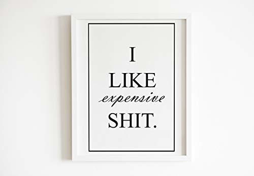 I Like Expensive Shit 11 x 14 in | Quote Definition - Wall Décor Art Prints Kit