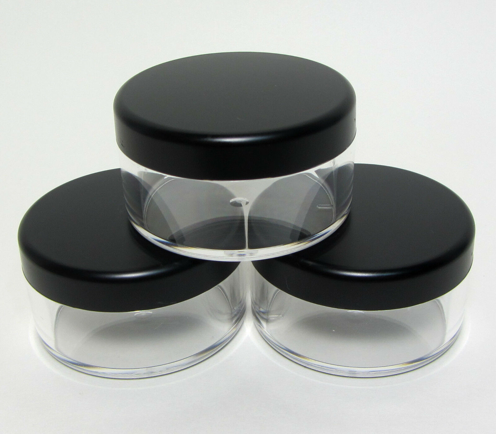 100 Cosmetic Jars Empty Plastic Beauty Containers 30 Gram Matte Black