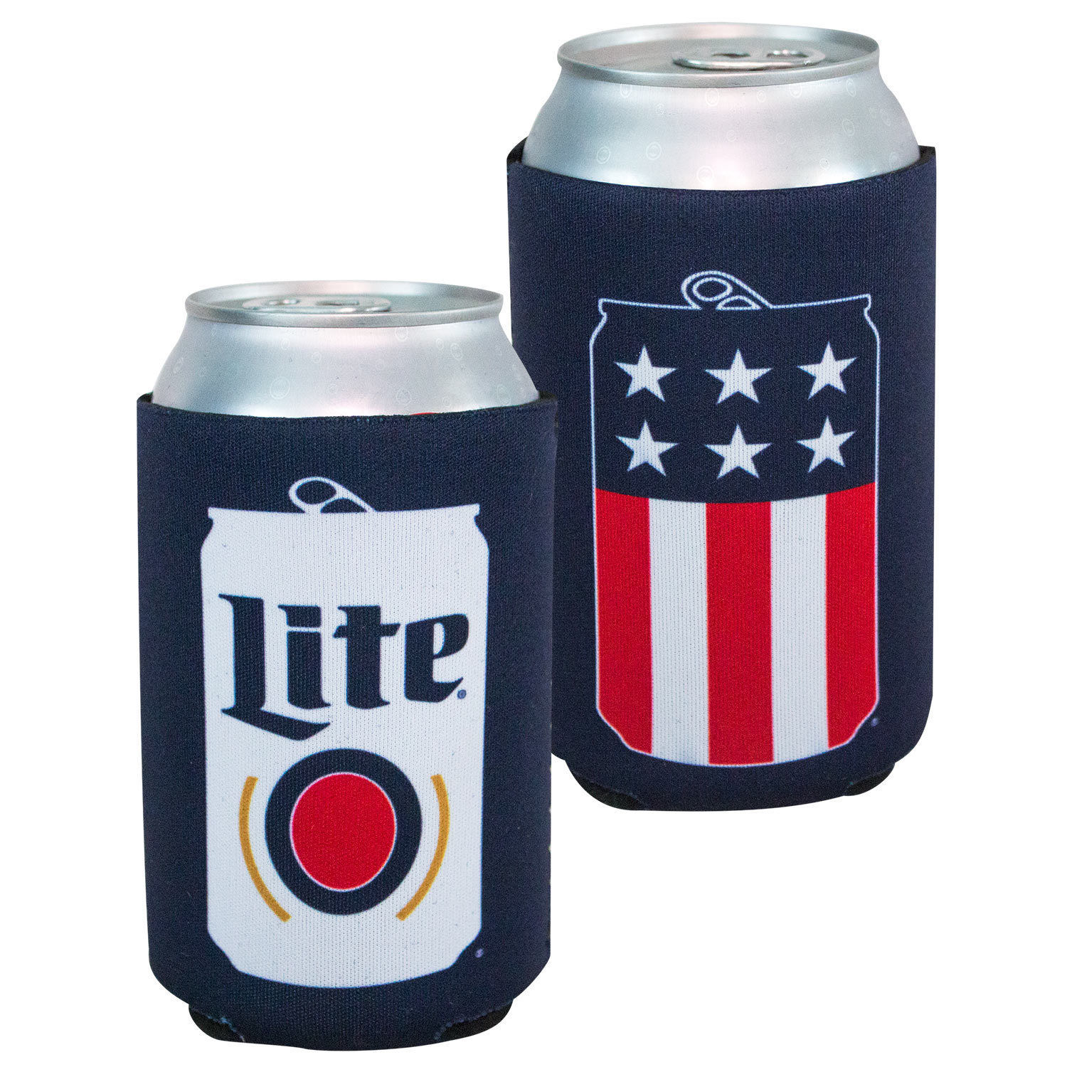Miller Lite Patriotic USA Can Cooler Blue Coolers