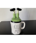 Rae Dunn Artisan Collection by Magenta &quot;KISS ME&quot; Mug with Leprechaun topper - $39.95
