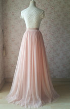BLUSH High Waist Maxi Tulle Skirt Full Blush Wedding Bridesmaid Skirt Plus Size image 7