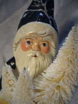 Vaillancourt Folk Art Blue Santa with Silver Bowl & Winter Scene New Signed  image 5