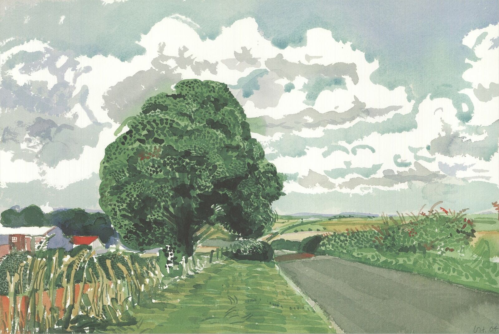 DAVID HOCKNEY Road and Tree Near Wetwang 15 x 22.5 Offset Lithograph 2020 Pop Ar