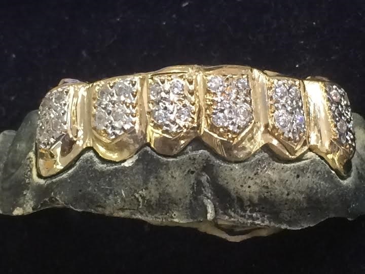 custom gold teeth grillz with 25 cz stone and free mold kit Body Jewelry