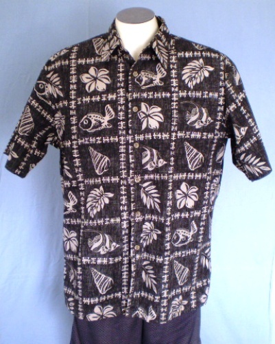 Cooke Street Large Button Front Reverse Print Hawaiian Shirt Fish ...
