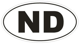 ND North Dakota OVAL Bumper Sticker or Helmet Sticker D480 - $1.39+