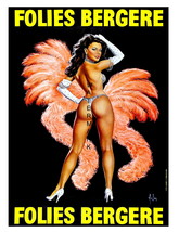Folies Bergere 13 x 10 inch Dancer in Pink Vintage Advert Giclee Canvas ... - $19.95