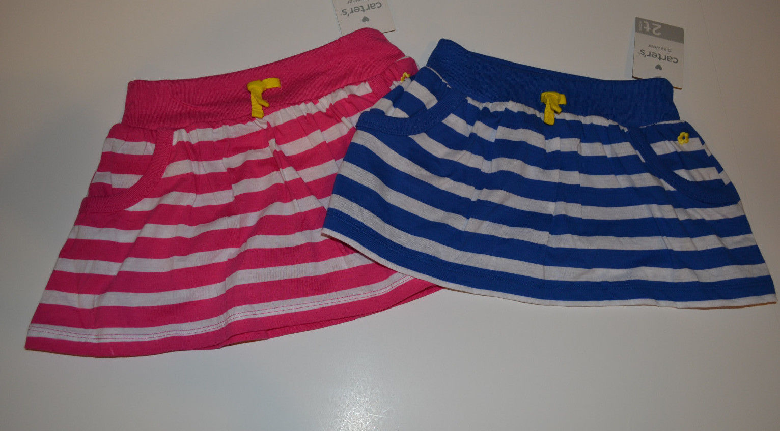 Carter/'s Toddler Girls Skorts Blue and White Striped Sizes 2T and 4T NWT