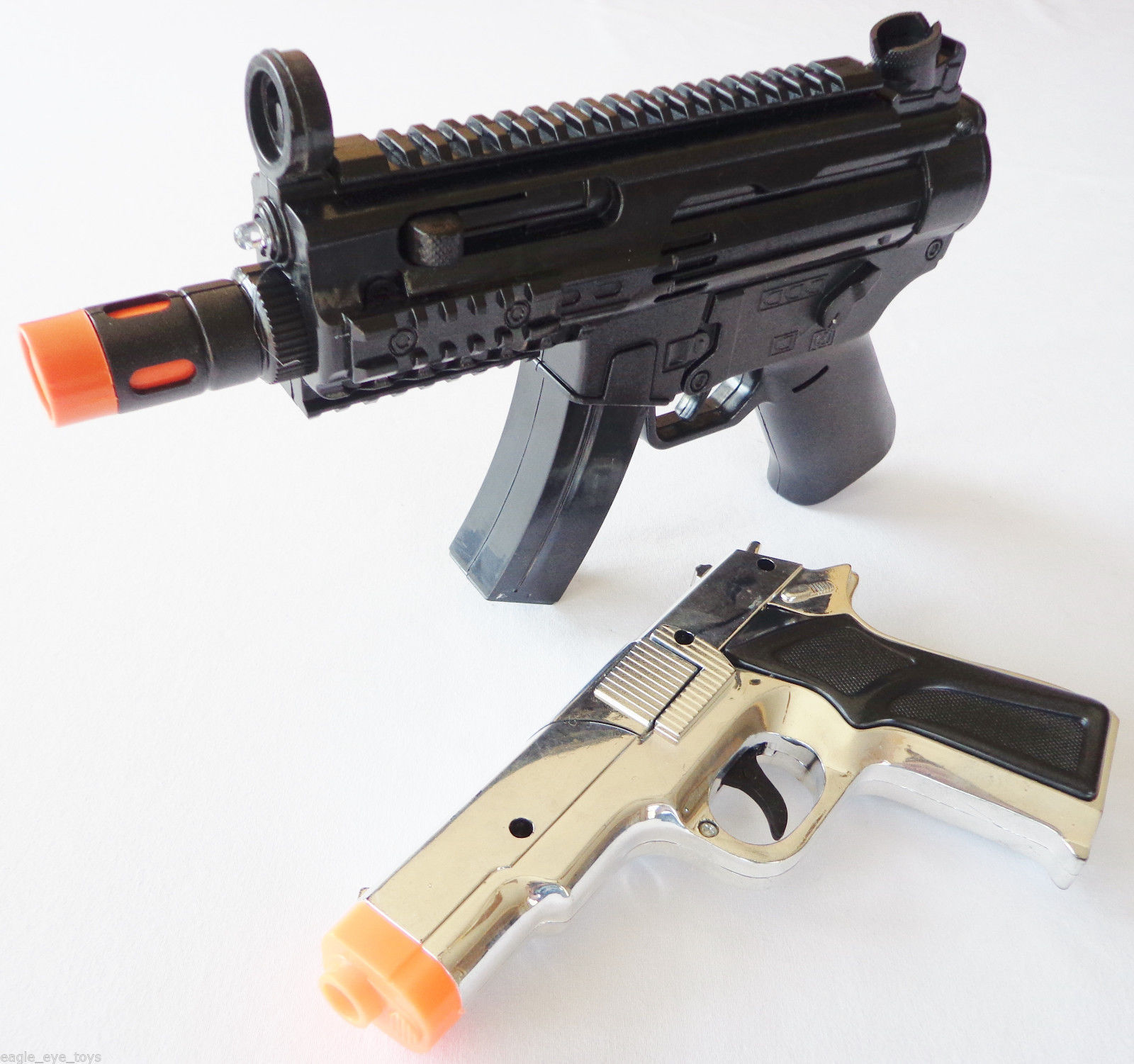 2x Toy Weapons Light Up Sabre /& 9MM Machine Pistol w// Flashing Light /& Sound
