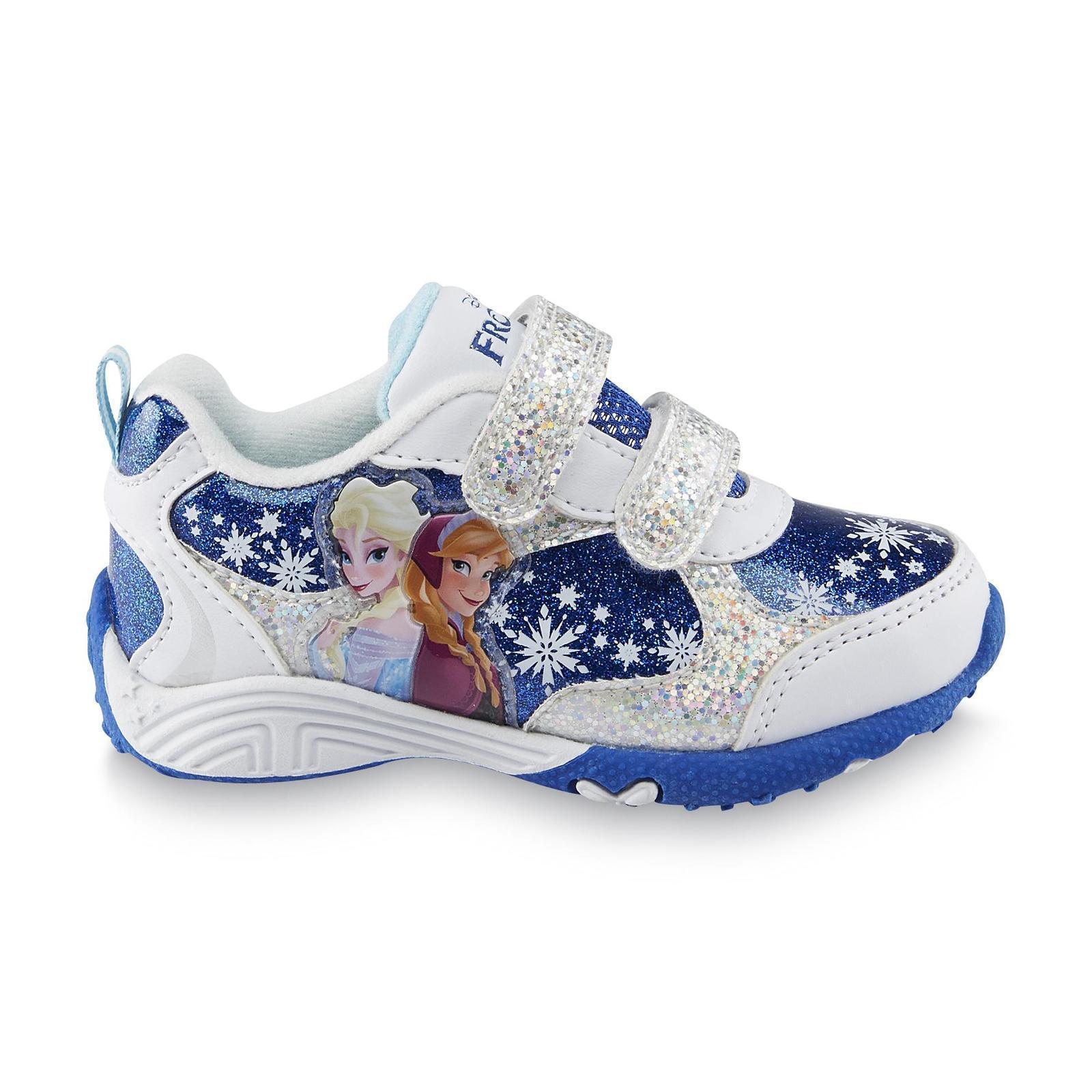 Disney FROZEN Girl�s size 11 Velcro NEW Sparkly Sneaker