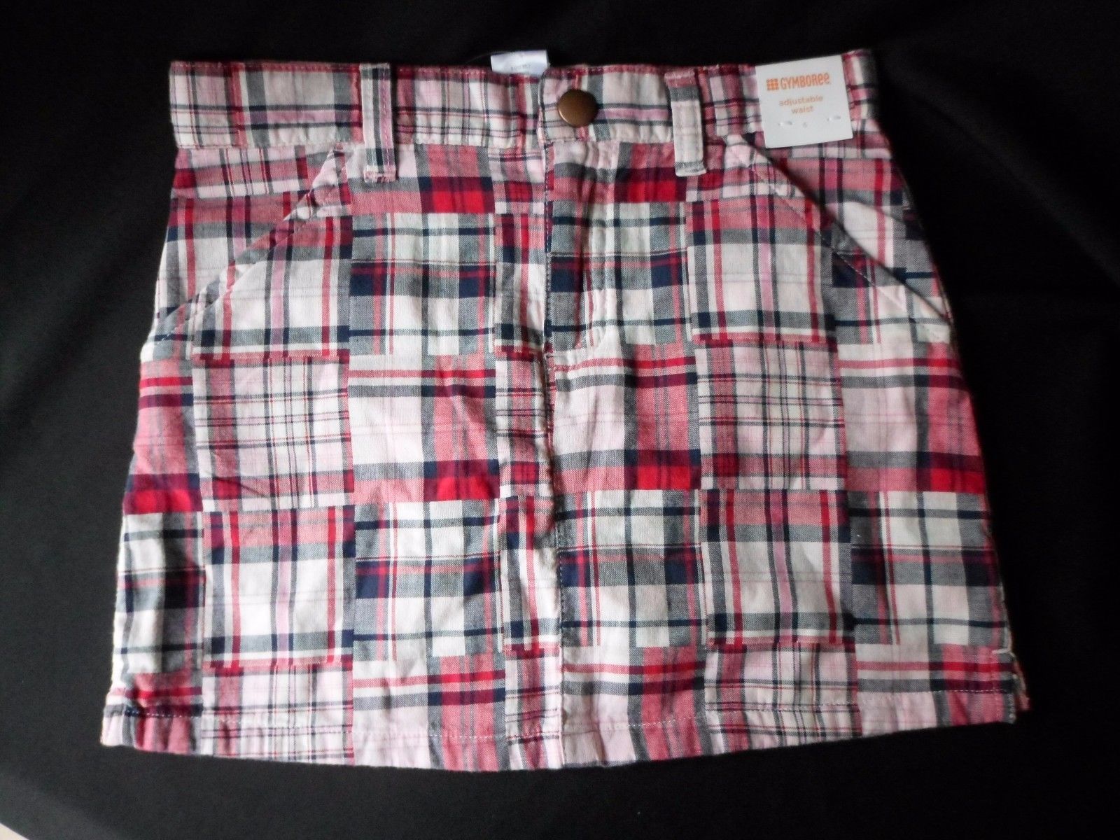 GYMBOREE WINTER CHEER RED PLAID BUTTON SKORT 6 9 10 12 NWT